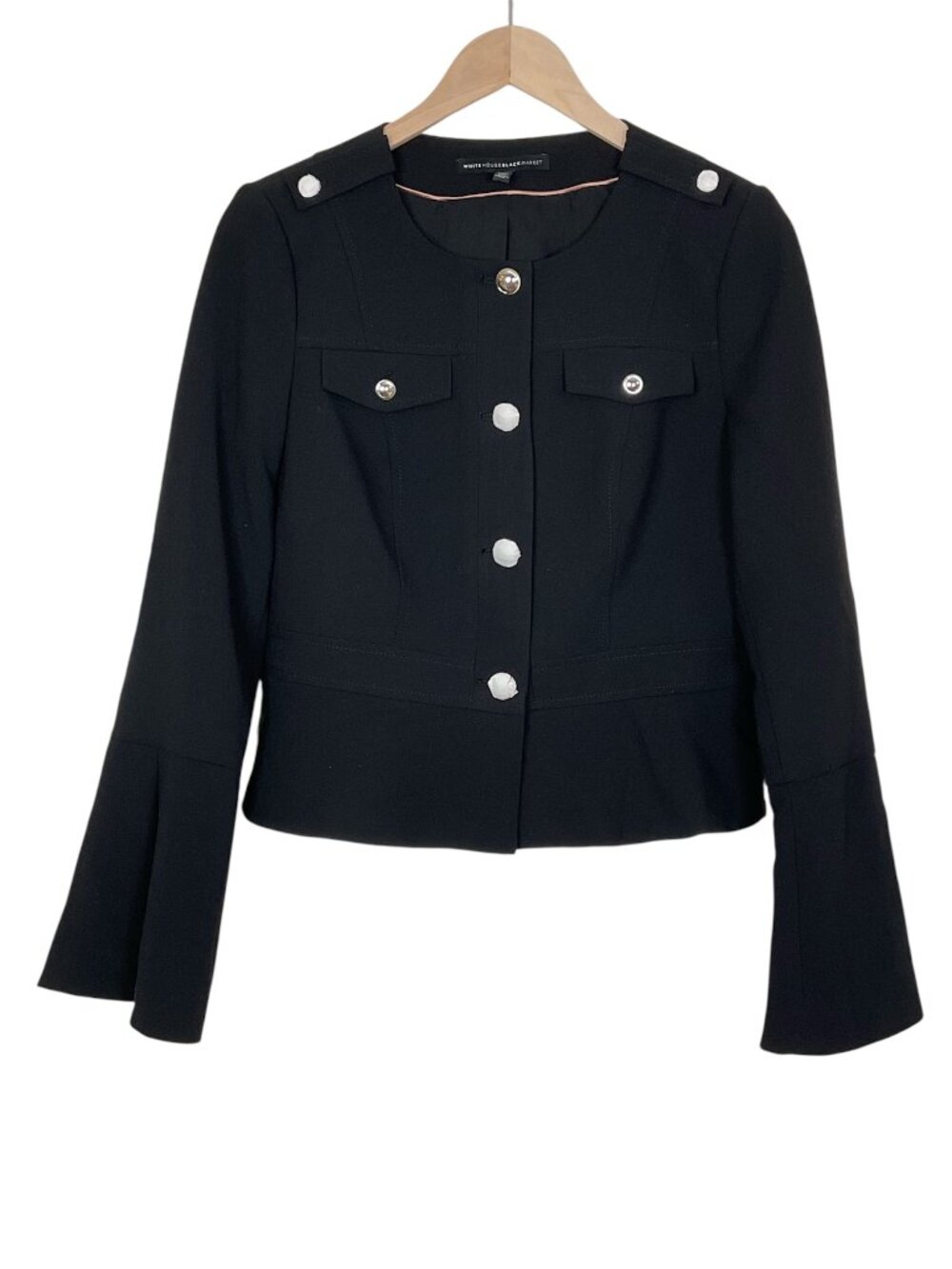 White House Black Market Bell Sleeve Blazer Jacket Size 6